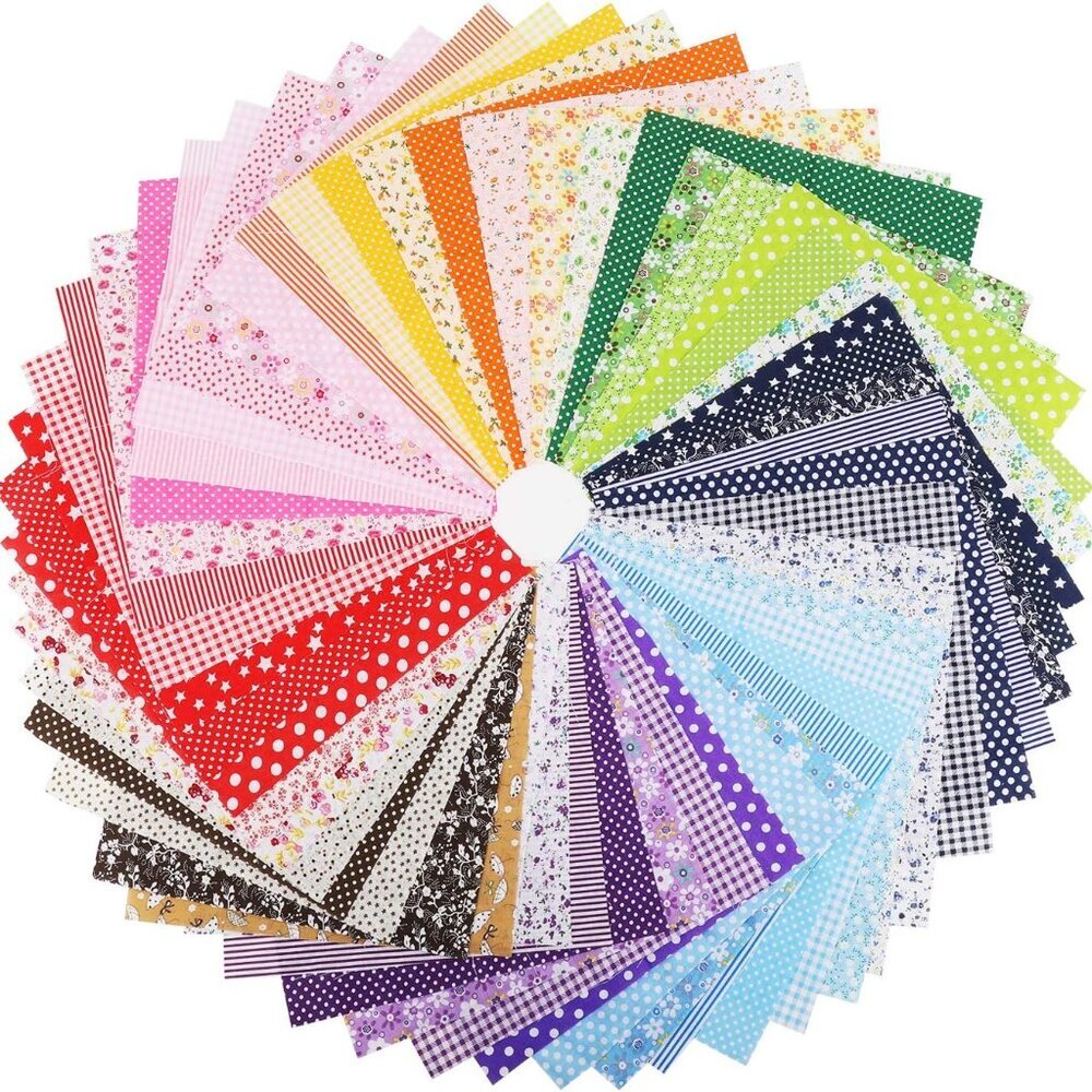 Creative 10x10 Fabric Squares Collection – 56 Colorful Cotton Cuts for Sewing